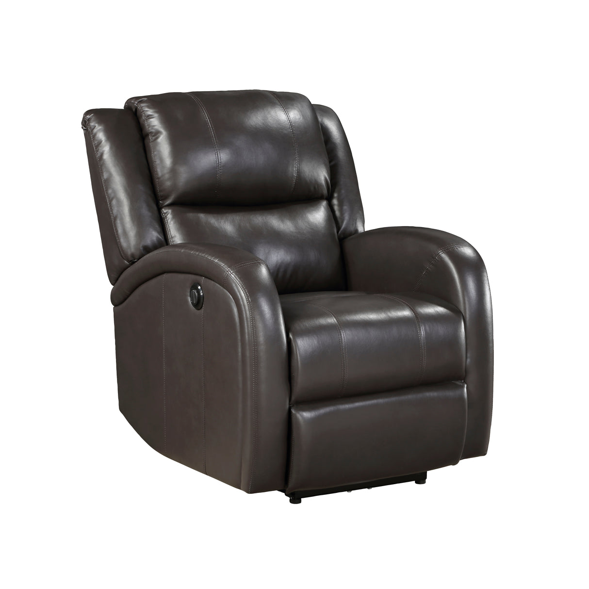 Foxcroft Brown Faux Leather Power Reclining Chair