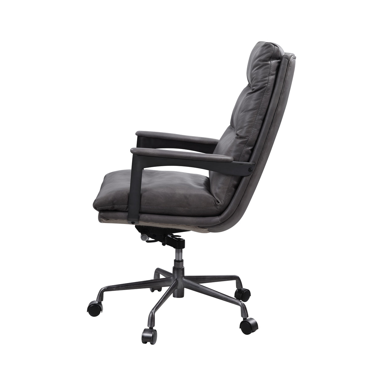 Crursa Gray Top Grain Leather Office Chair