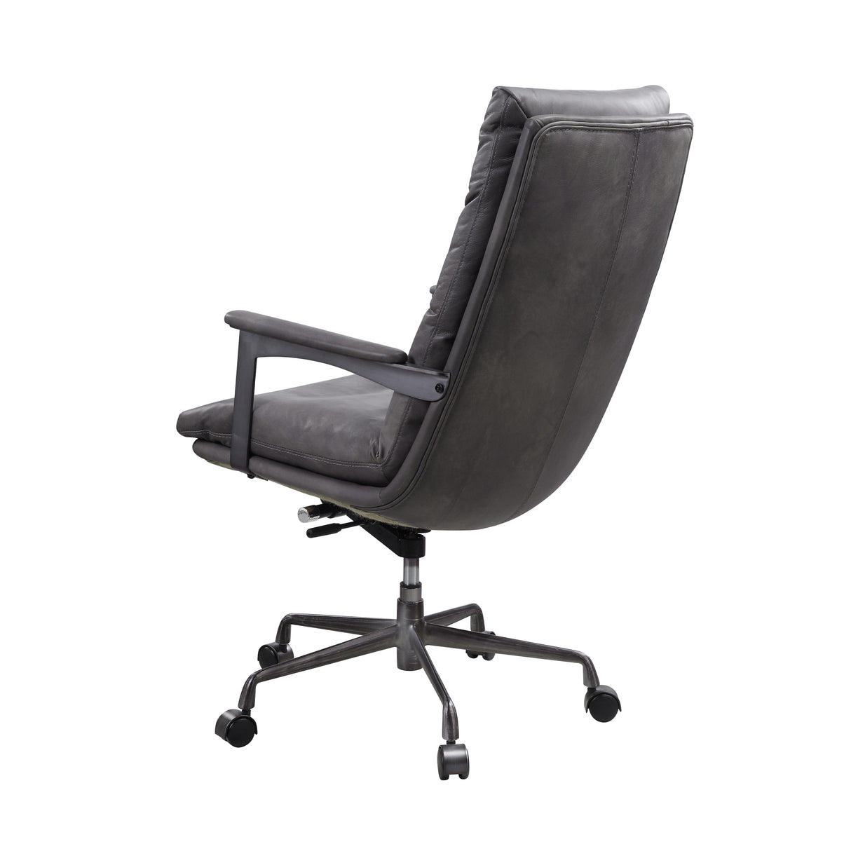 Crursa Gray Top Grain Leather Office Chair