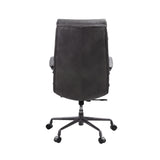 Crursa Gray Top Grain Leather Office Chair