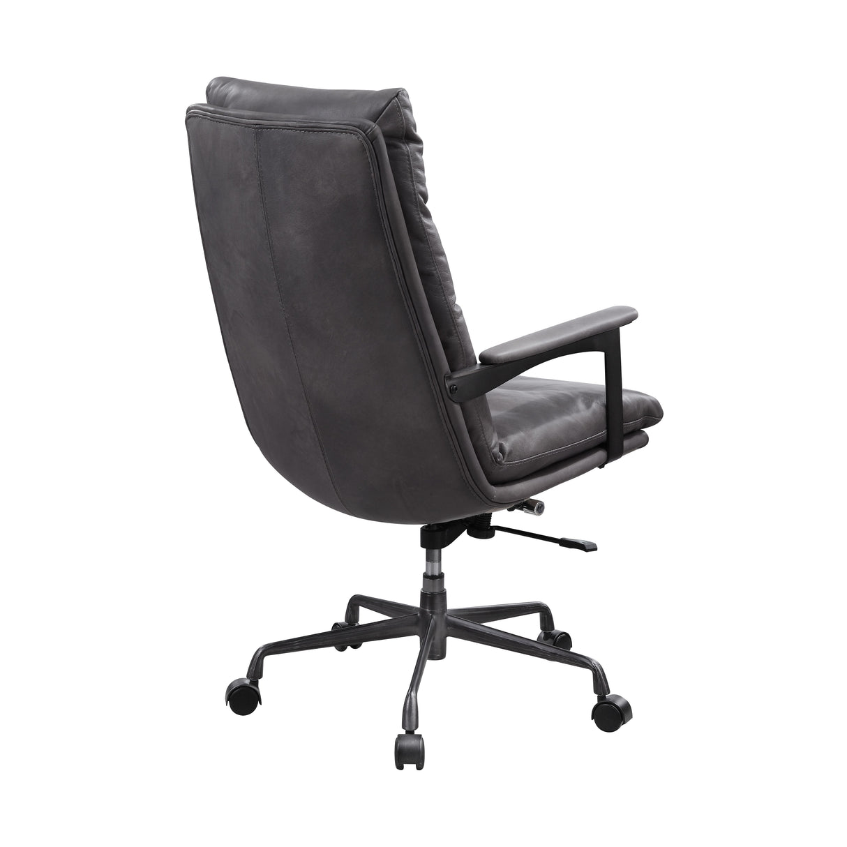 Crursa Gray Top Grain Leather Office Chair