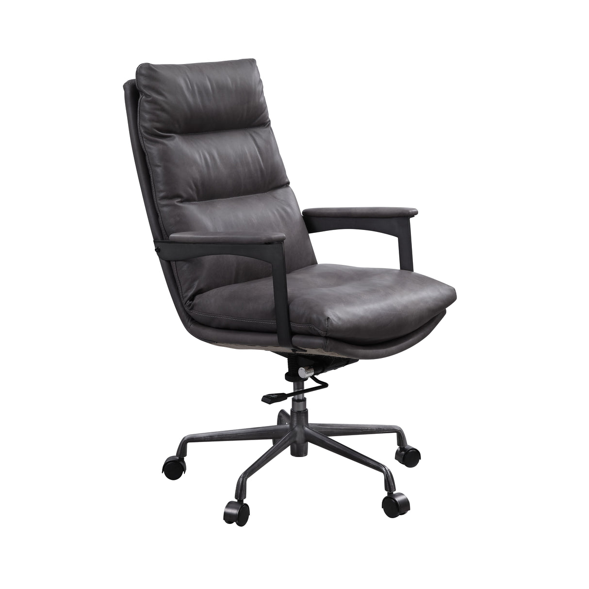 Crursa Gray Top Grain Leather Office Chair