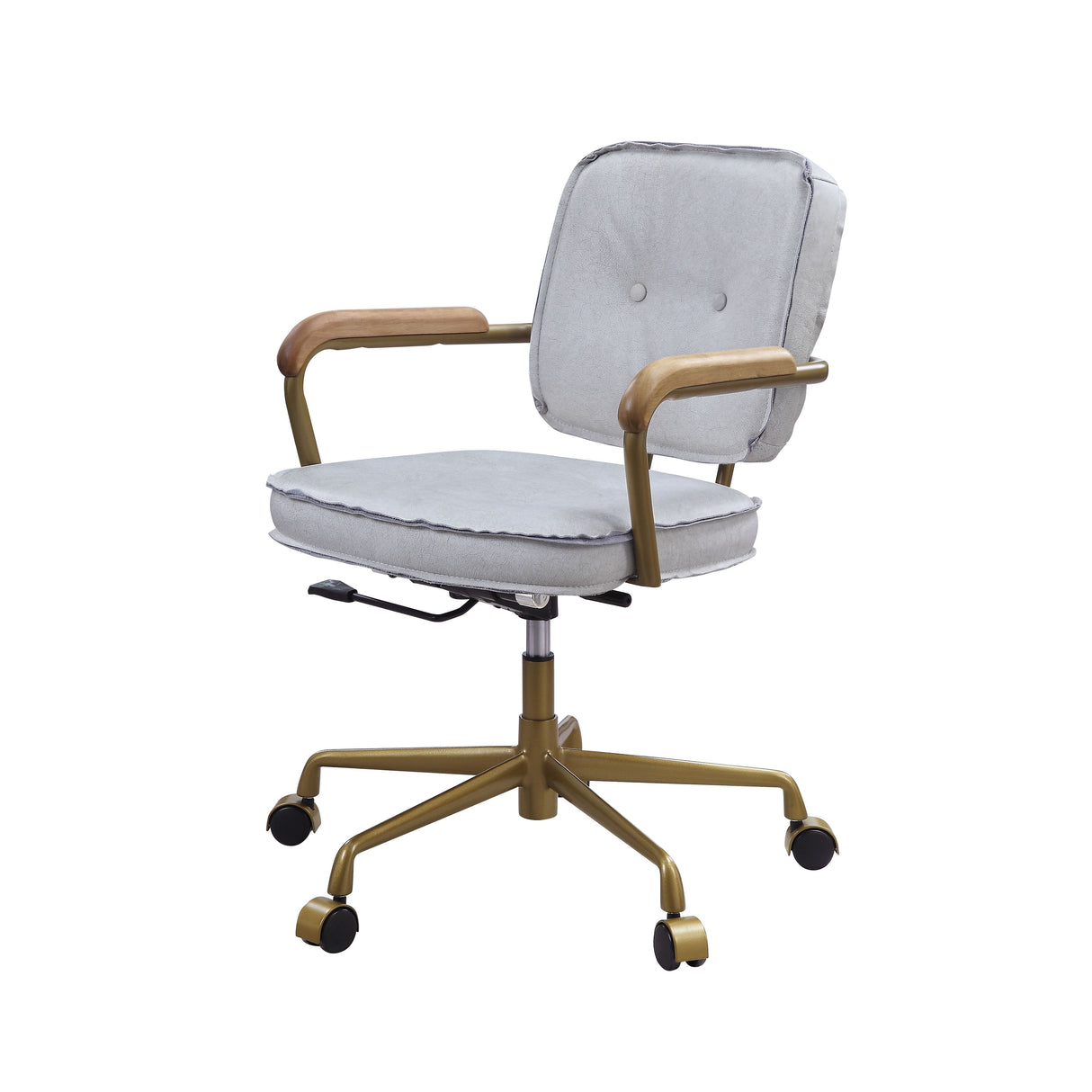 Siecross Vintage White Top Grain Leather Office Chair