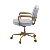 Siecross Vintage White Top Grain Leather Office Chair