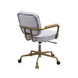 Siecross Vintage White Top Grain Leather Office Chair