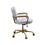 Siecross Vintage White Top Grain Leather Office Chair