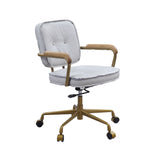 Siecross Vintage White Top Grain Leather Office Chair