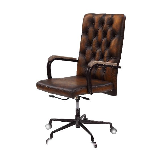 Noknas Brown Top Grain Leather Office Chair