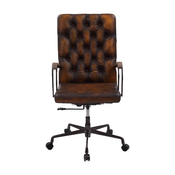 Noknas Brown Top Grain Leather Office Chair