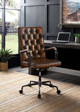 Noknas Brown Top Grain Leather Office Chair