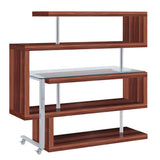 Raceloma Clear Glass, Chrome & Walnut High Gloss Finish Writing Desk