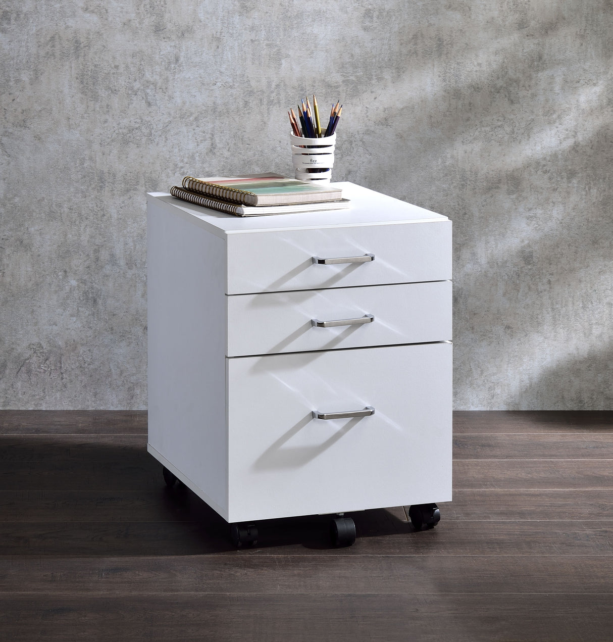 Tennos White & Chrome Finish Cabinet