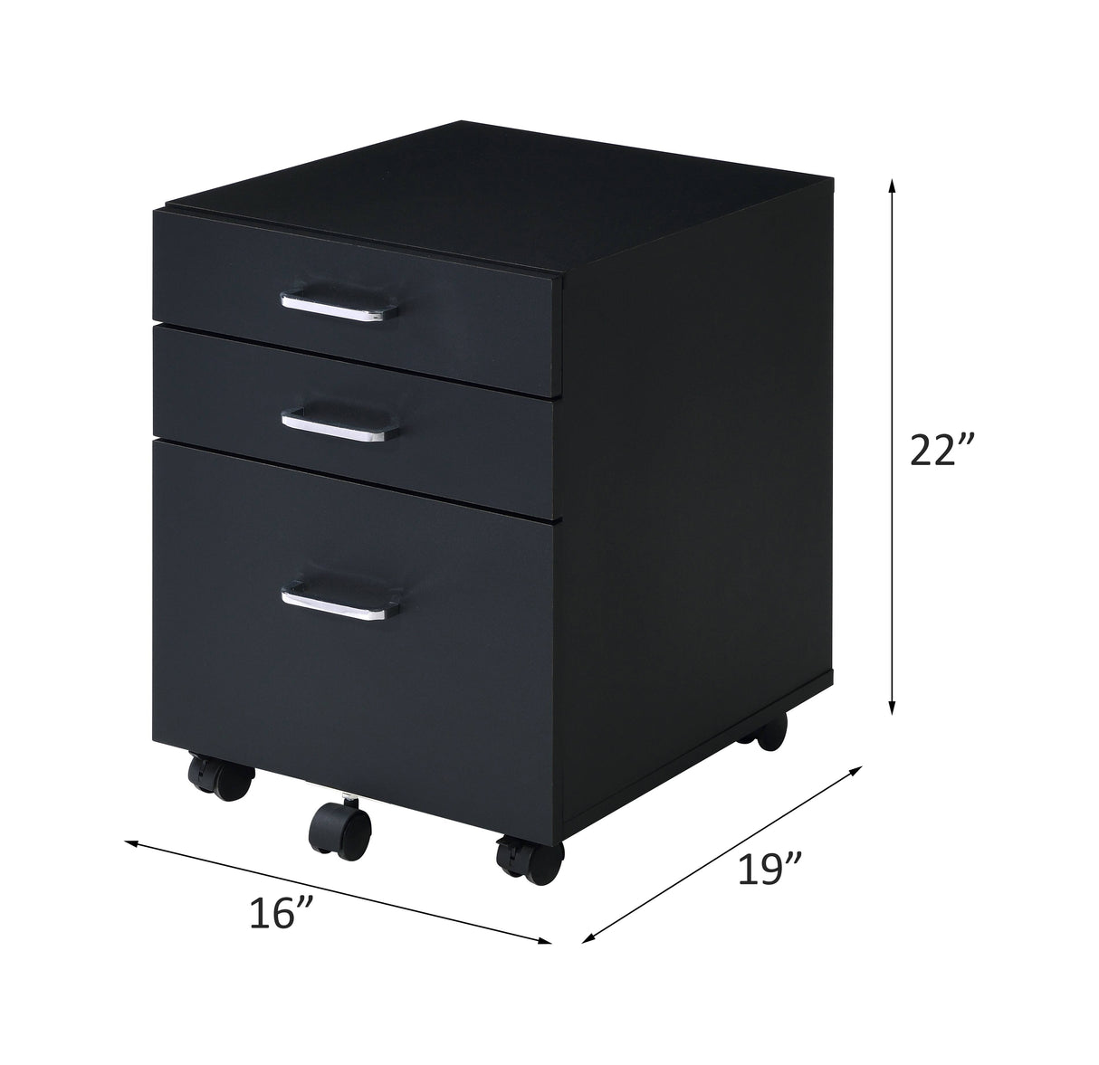 Tennos Black & Chrome Finish Cabinet