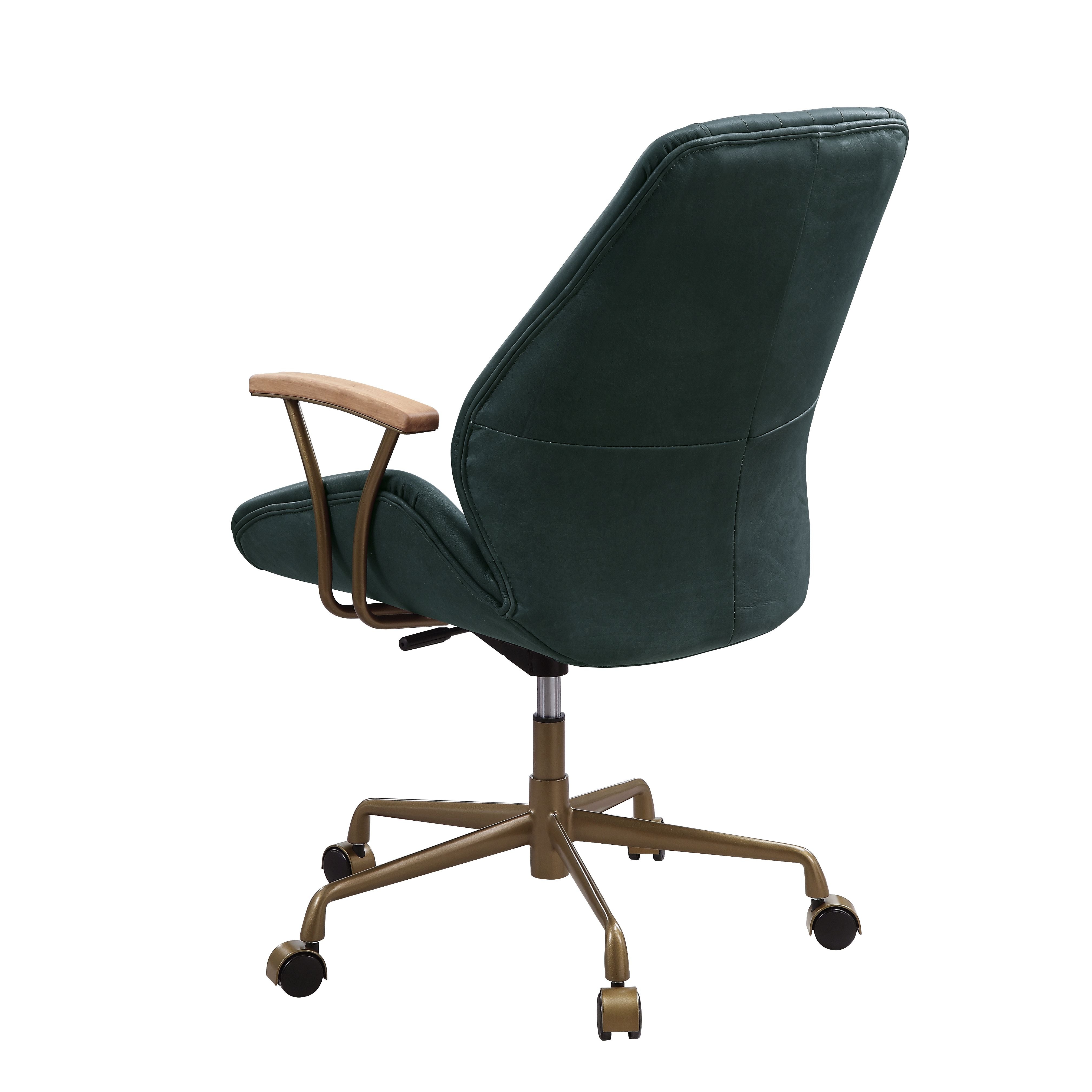 Dark green discount leather office chair