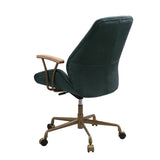 Argrio Dark Green Top Grain Leather Office Chair