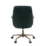 Argrio Dark Green Top Grain Leather Office Chair