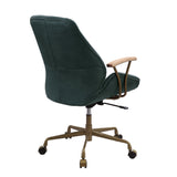 Argrio Dark Green Top Grain Leather Office Chair