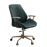 Argrio Dark Green Top Grain Leather Office Chair