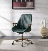 Argrio Dark Green Top Grain Leather Office Chair