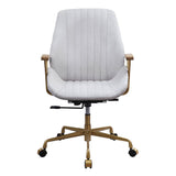 Argrio Vintage White Top Grain Leather Office Chair