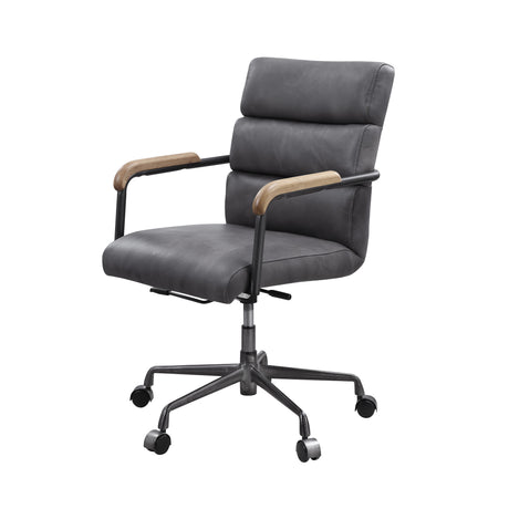 Halcyon Gray Top Grain Leather Office Chair