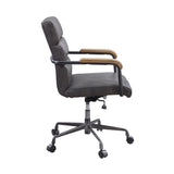 Halcyon Gray Top Grain Leather Office Chair