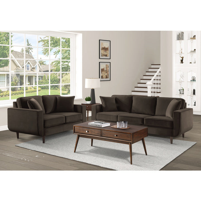 Rand Exposed Wood Legs With Brown Sofa