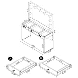 Umbridge Chrome 3-Drawer Vanity Set With Lighting And White