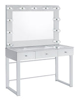 Umbridge Chrome 3-Drawer Vanity Set With Lighting And White