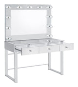 Umbridge Chrome 3-Drawer Vanity Set With Lighting And White