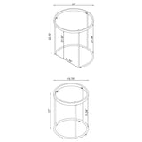 Maylin 2-Piece Round Glass Top Nesting Tables Gold