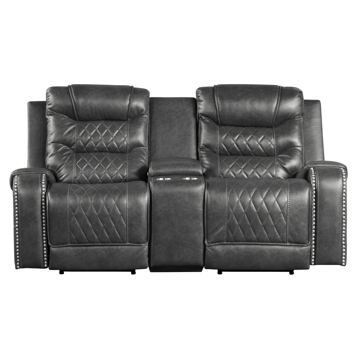 Putnam Gray Power Double Reclining Loveseat