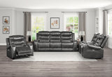 Putnam Gray Power Double Reclining Loveseat