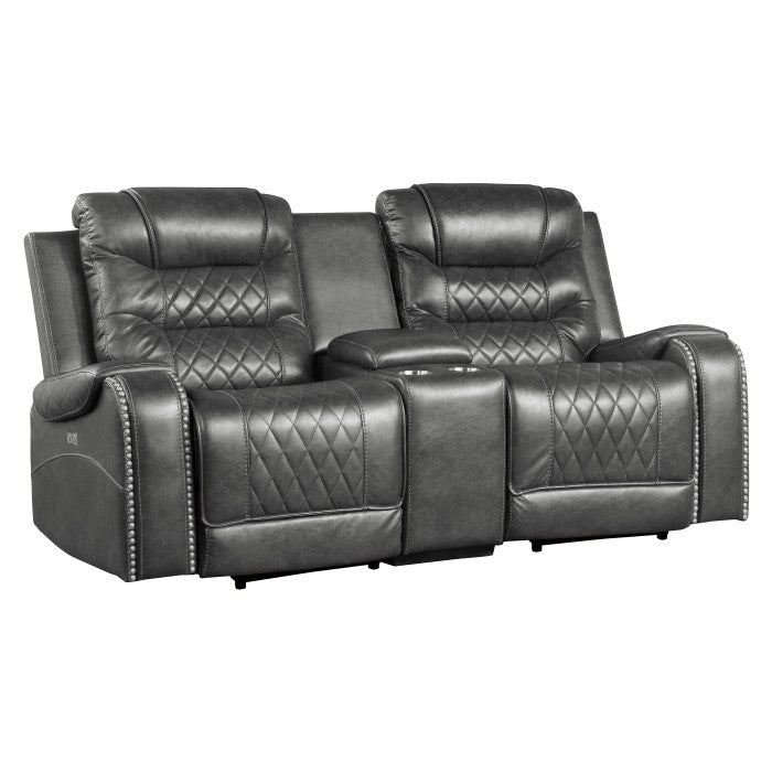 Putnam Gray Power Double Reclining Loveseat