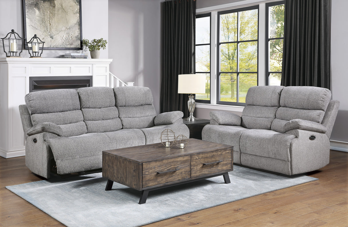 Sherbrook Power Double Reclining Sofa With Headrests And Usb Ports