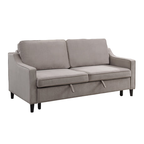 Adelia Cobblestone Velvet Convertible Studio Sofa with Pull-out Bed