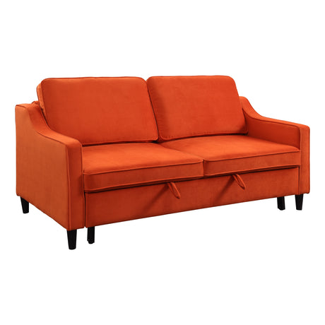 Adelia Orange Convertible Studio Sofa With Pull-Out Bed