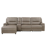 Legrande 4-Piece Modular Power Reclining Sectional With Headrest And Left Chaise