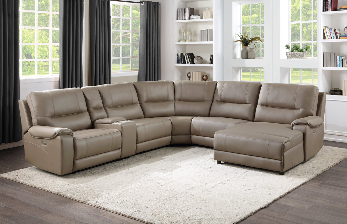 Legrande 6-Piece Modular Power Reclining Sectional With Headrests And Right Chaise