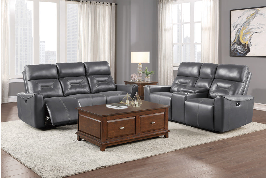 Burwell Gray Living Room Set (Power)