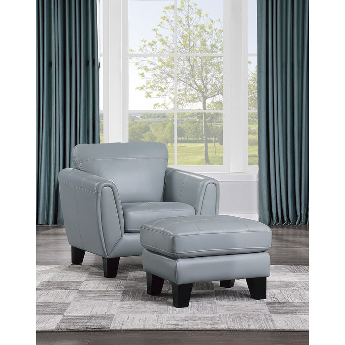 Spivey Aqua Leather Chair