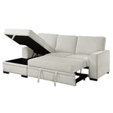 Morelia Exposed Feet With Faux Wood 2-Piece Sectional Pull-Out Bed And Left Chaise Hidden Storage