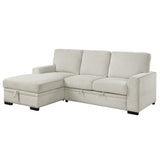 Morelia Exposed Feet With Faux Wood 2-Piece Sectional Pull-Out Bed And Left Chaise Hidden Storage