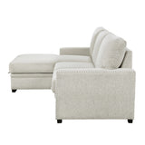 Morelia Exposed Feet With Faux Wood 2-Piece Sectional Pull-Out Bed And Left Chaise Hidden Storage