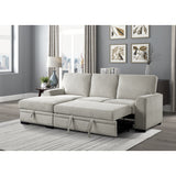 Morelia Exposed Feet With Faux Wood 2-Piece Sectional Pull-Out Bed And Left Chaise Hidden Storage