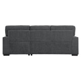 Morelia Charcoal-Hued 2-Piece Sectional With Pull-Out Bed And Right Chaise With Hidden Storage