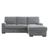 Morelia Exposed Feet With Faux Wood 2-Piece Sectional Pull-Out Bed And Right Chaise Hidden Storage