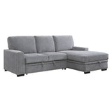 Morelia Exposed Feet With Faux Wood 2-Piece Sectional Pull-Out Bed And Right Chaise Hidden Storage