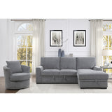 Morelia Exposed Feet With Faux Wood 2-Piece Sectional Pull-Out Bed And Right Chaise Hidden Storage