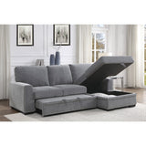 Morelia Exposed Feet With Faux Wood 2-Piece Sectional Pull-Out Bed And Right Chaise Hidden Storage